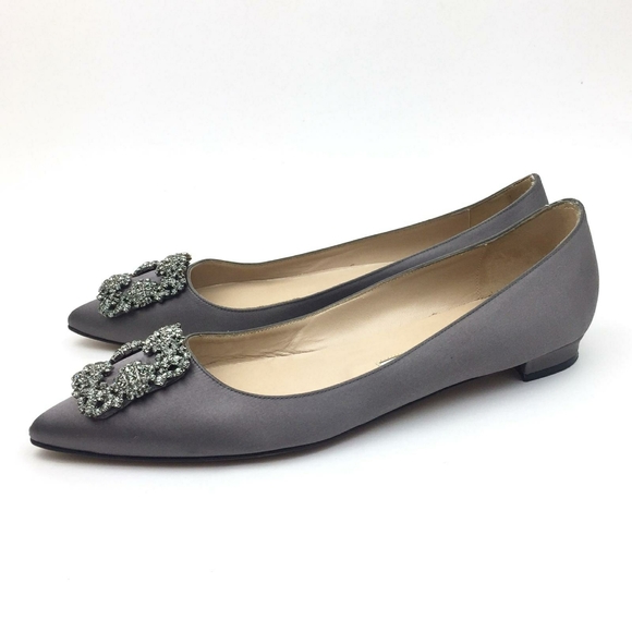 MANOLO BLAHNIK Hangisi Jeweled Pointy Toe … - Picture 3 of 13